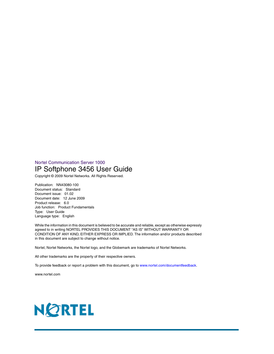 Ip softphone 3456 user guide | Nortel Networks 3456 User Manual | Page 42 / 42