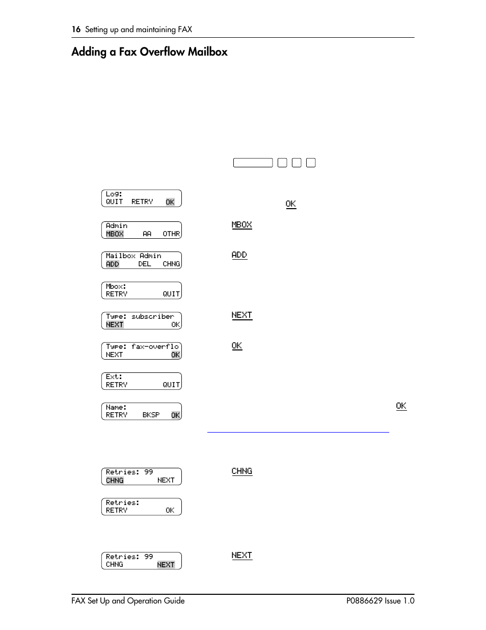 Adding a fax overflow mailbox, Adding a fax overflow mailbox 16, Refer to | Nortel Networks NORSTAR VOICE MAIL 4.0 FAX P0886629 User Manual | Page 19 / 81