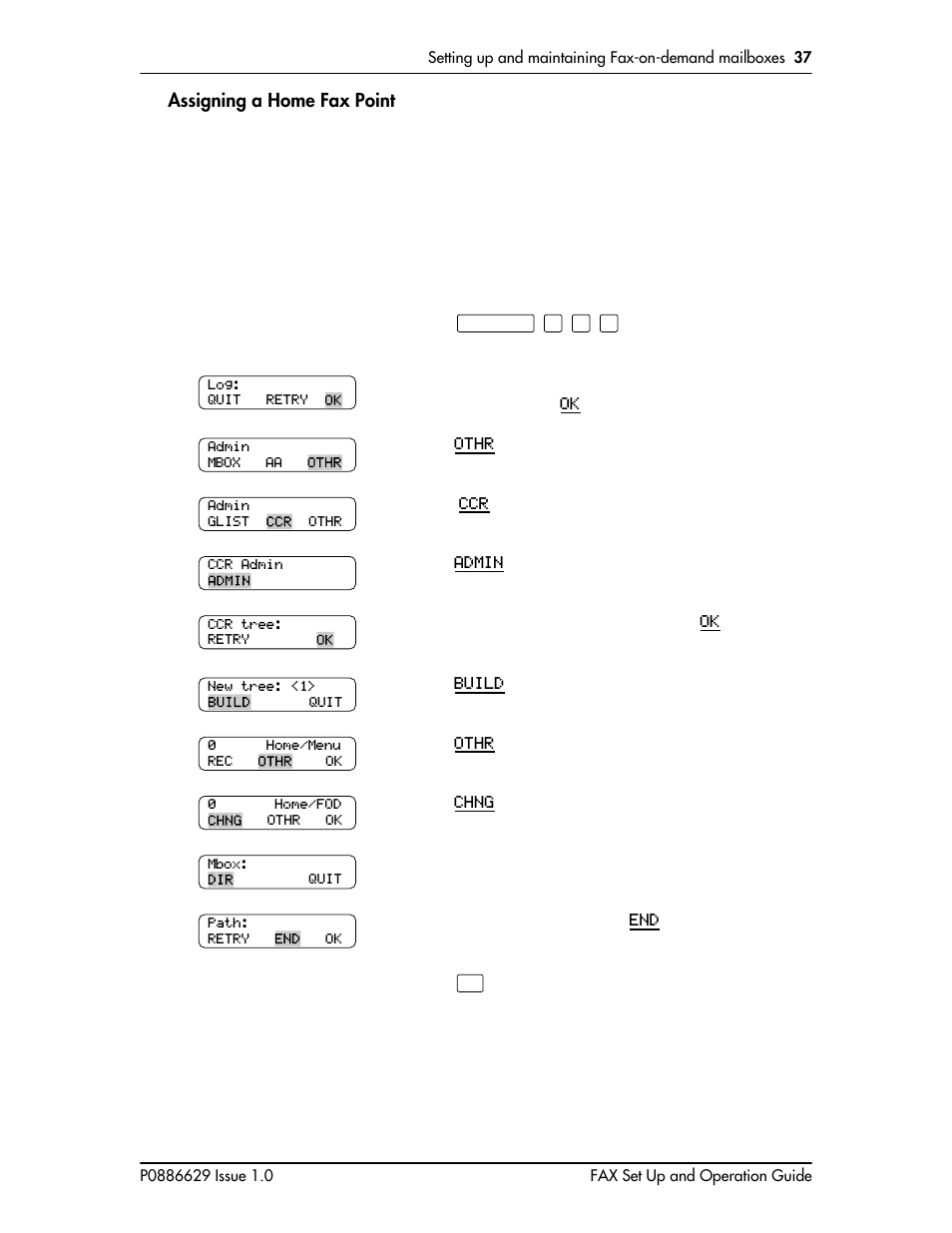 Assigning a home fax point, Assigning a home fax point 37 | Nortel Networks NORSTAR VOICE MAIL 4.0 FAX P0886629 User Manual | Page 39 / 81