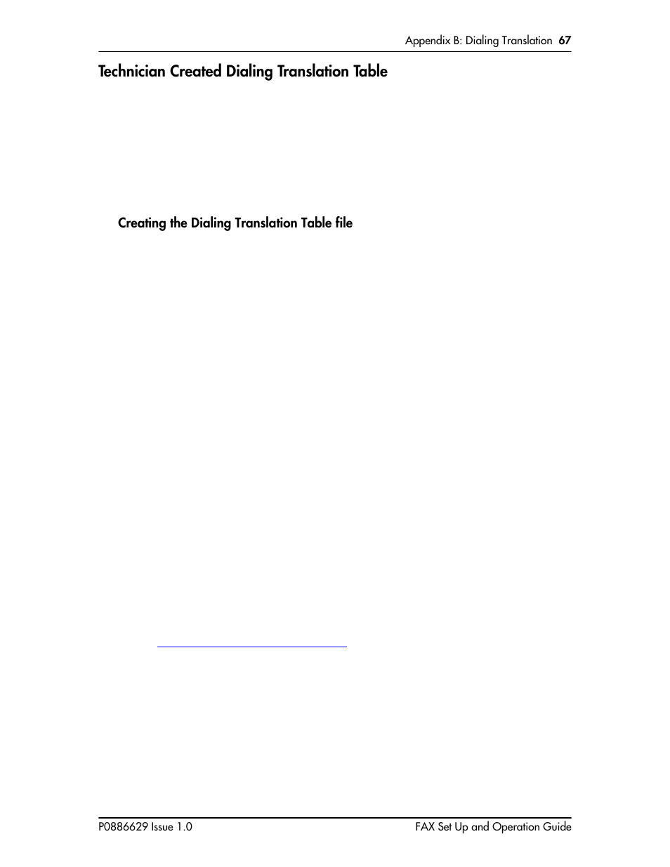 Technician created dialing translation table, Creating the dialing translation table file, Technician created dialing translation table 67 | Creating the dialing translation table file 67 | Nortel Networks NORSTAR VOICE MAIL 4.0 FAX P0886629 User Manual | Page 67 / 81