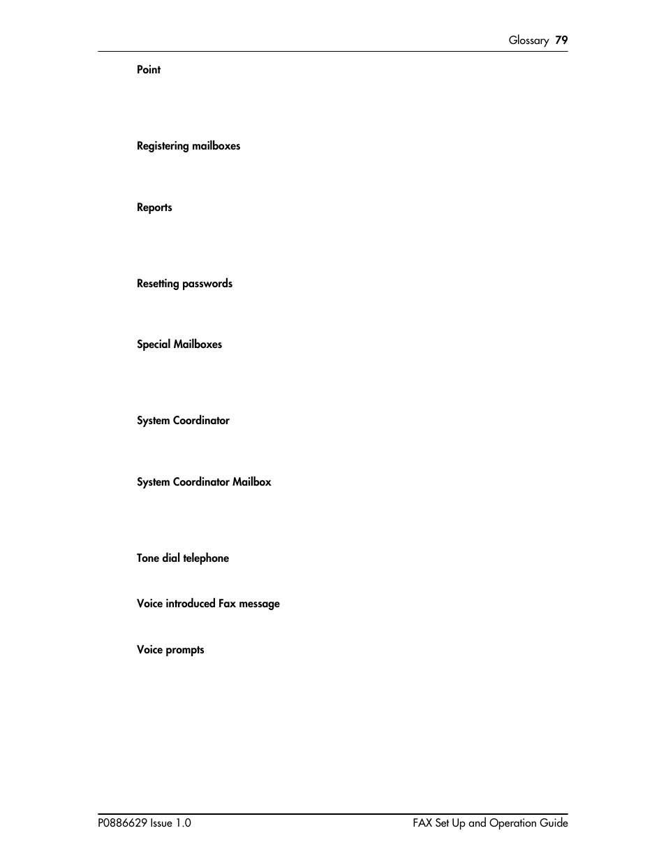 Nortel Networks NORSTAR VOICE MAIL 4.0 FAX P0886629 User Manual | Page 77 / 81