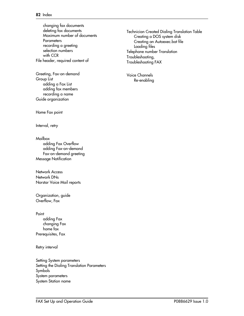 Nortel Networks NORSTAR VOICE MAIL 4.0 FAX P0886629 User Manual | Page 79 / 81