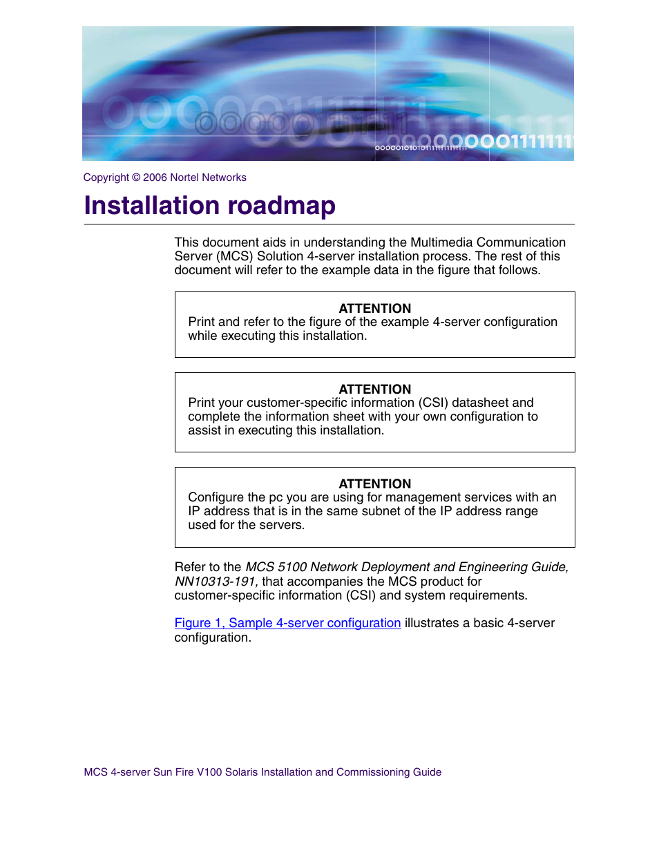 Installation roadmap | Nortel Networks Sun Fire V100 User Manual | Page 11 / 192