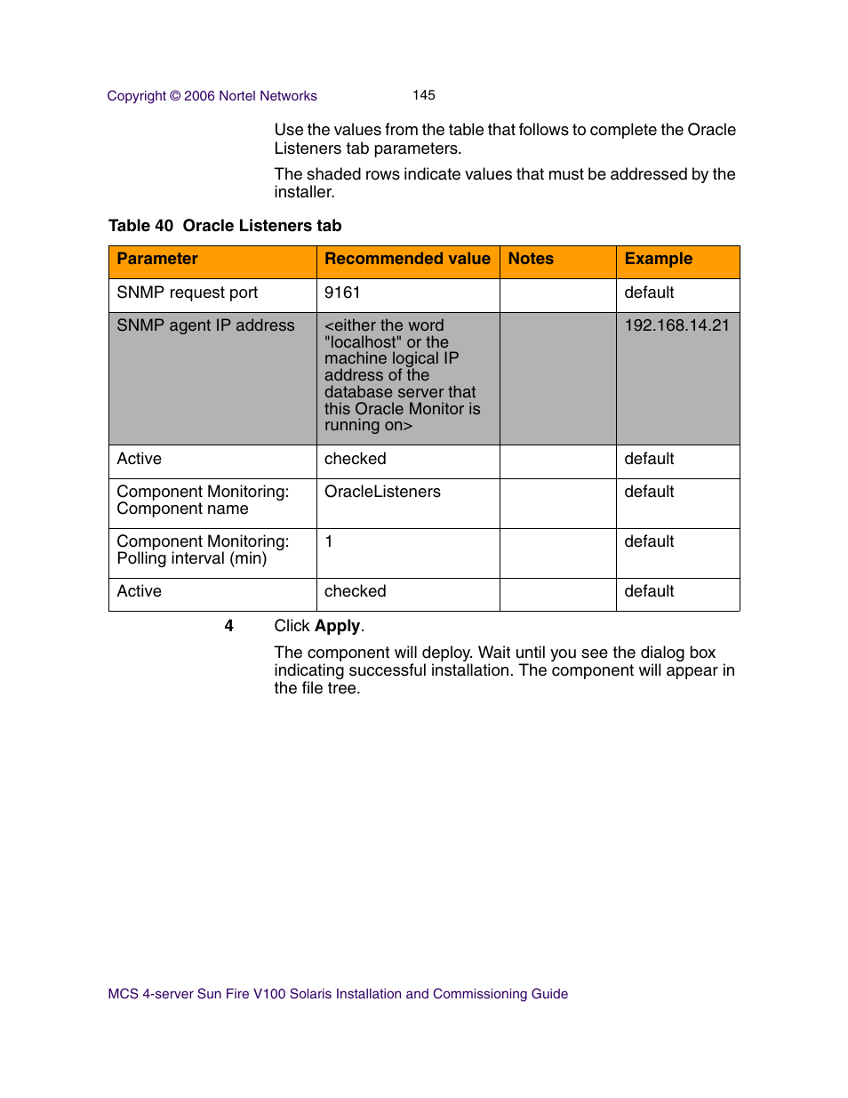 Nortel Networks Sun Fire V100 User Manual | Page 145 / 192