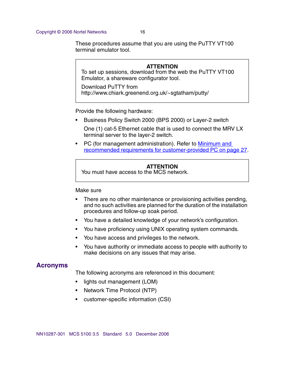 Acronyms | Nortel Networks Sun Fire V100 User Manual | Page 16 / 192