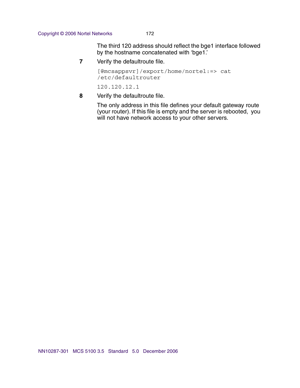 Nortel Networks Sun Fire V100 User Manual | Page 172 / 192