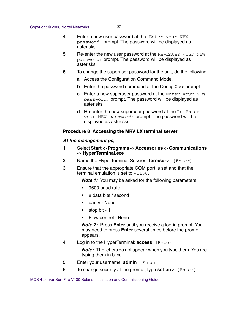 Nortel Networks Sun Fire V100 User Manual | Page 37 / 192