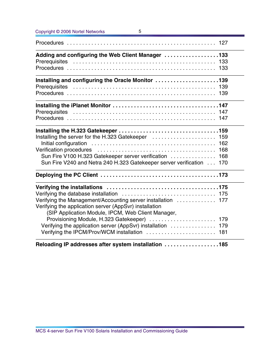 Nortel Networks Sun Fire V100 User Manual | Page 5 / 192