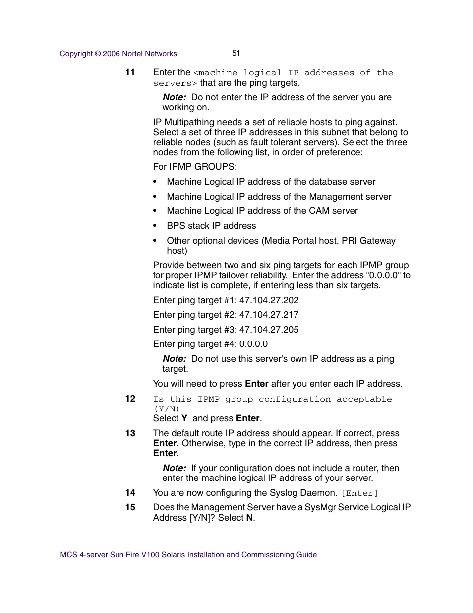 Nortel Networks Sun Fire V100 User Manual | Page 51 / 192