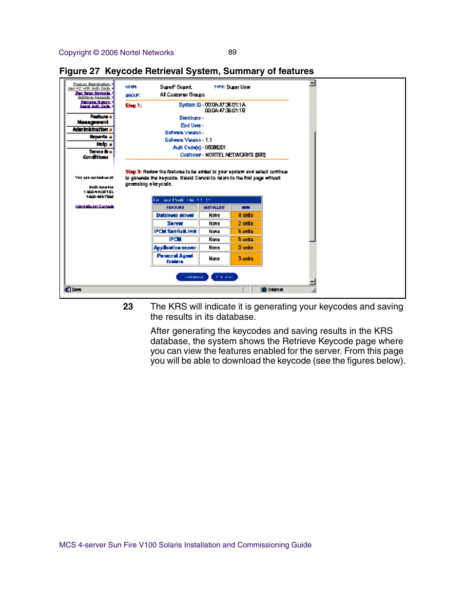 Nortel Networks Sun Fire V100 User Manual | Page 89 / 192