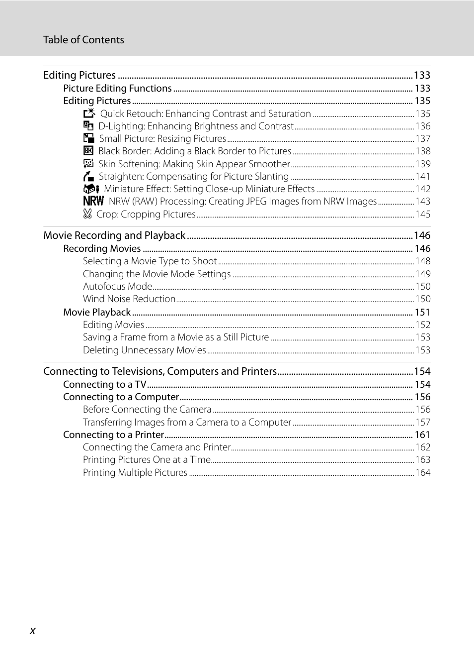 Nortel Networks COOLPIX P7000 User Manual | Page 12 / 240