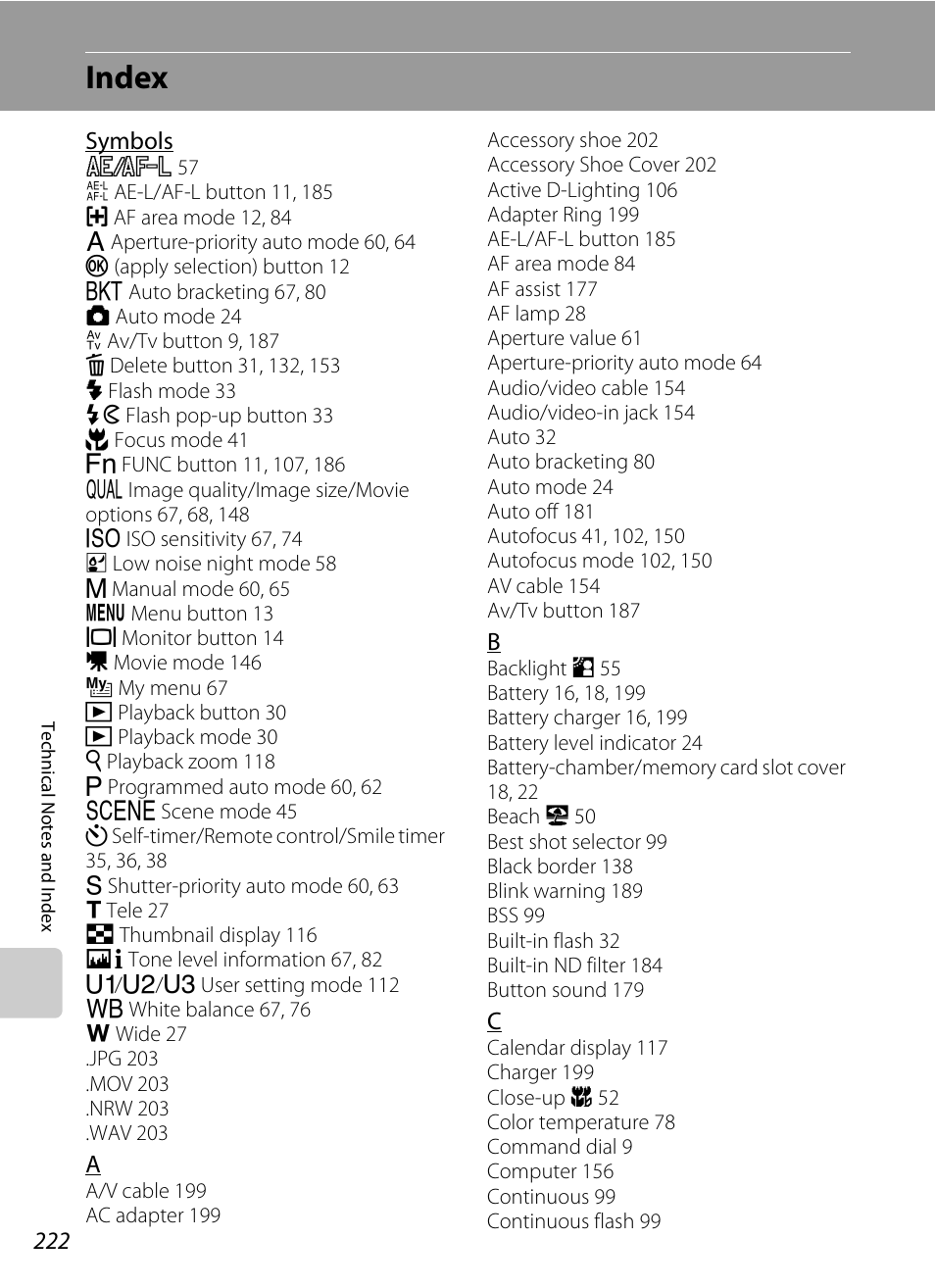 Index | Nortel Networks COOLPIX P7000 User Manual | Page 236 / 240