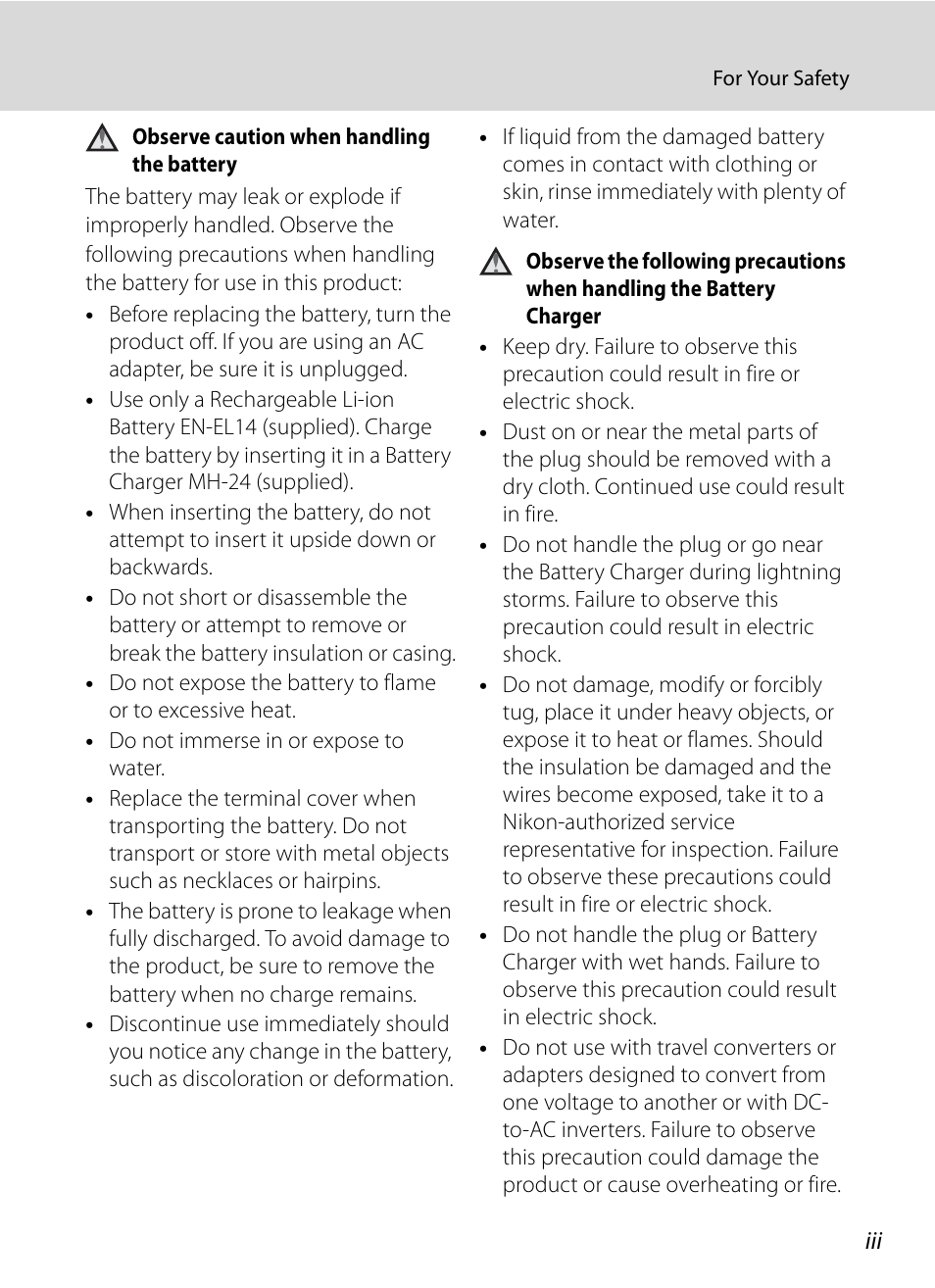 Nortel Networks COOLPIX P7000 User Manual | Page 5 / 240