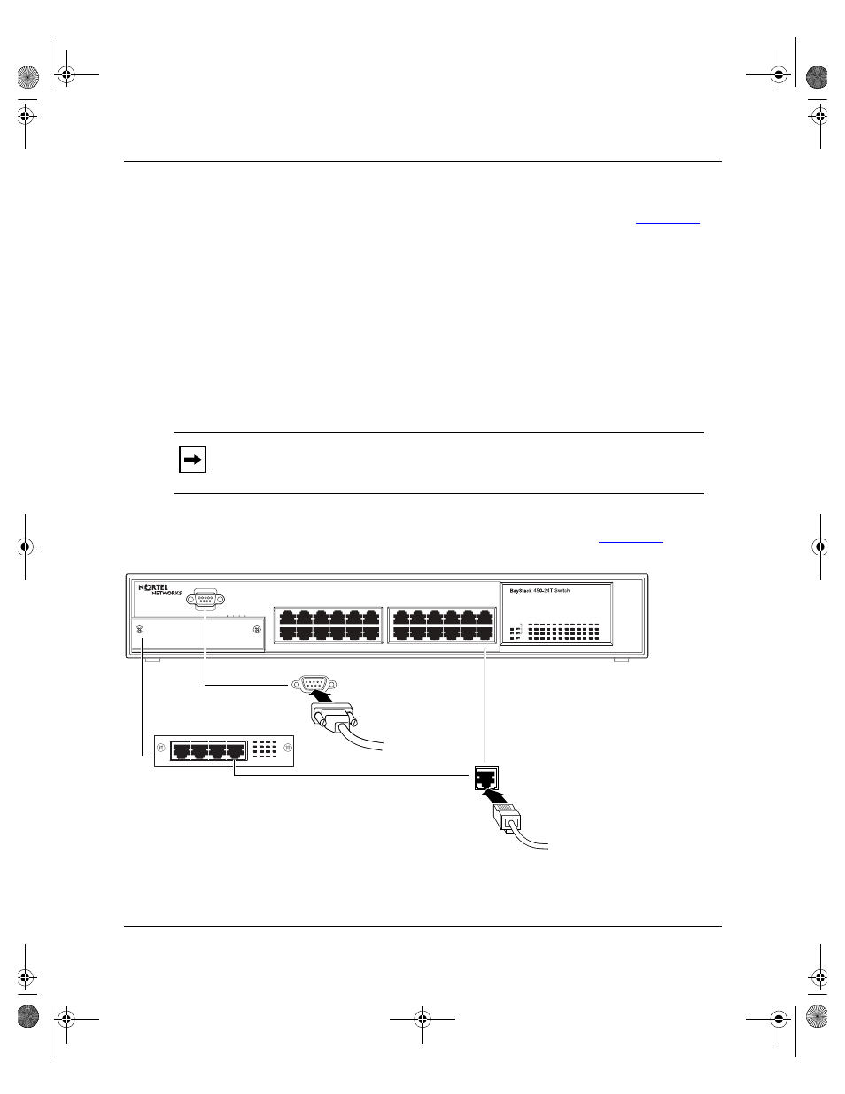 Connecting the 10base-t/100base-tx ports, Connecting the 10base-t/100base-tx ports -8, Figure 2-5 | 10/100 mb/s port connections -8, 4tx mda, Rj-45 connector | Nortel Networks 450 User Manual | Page 116 / 290