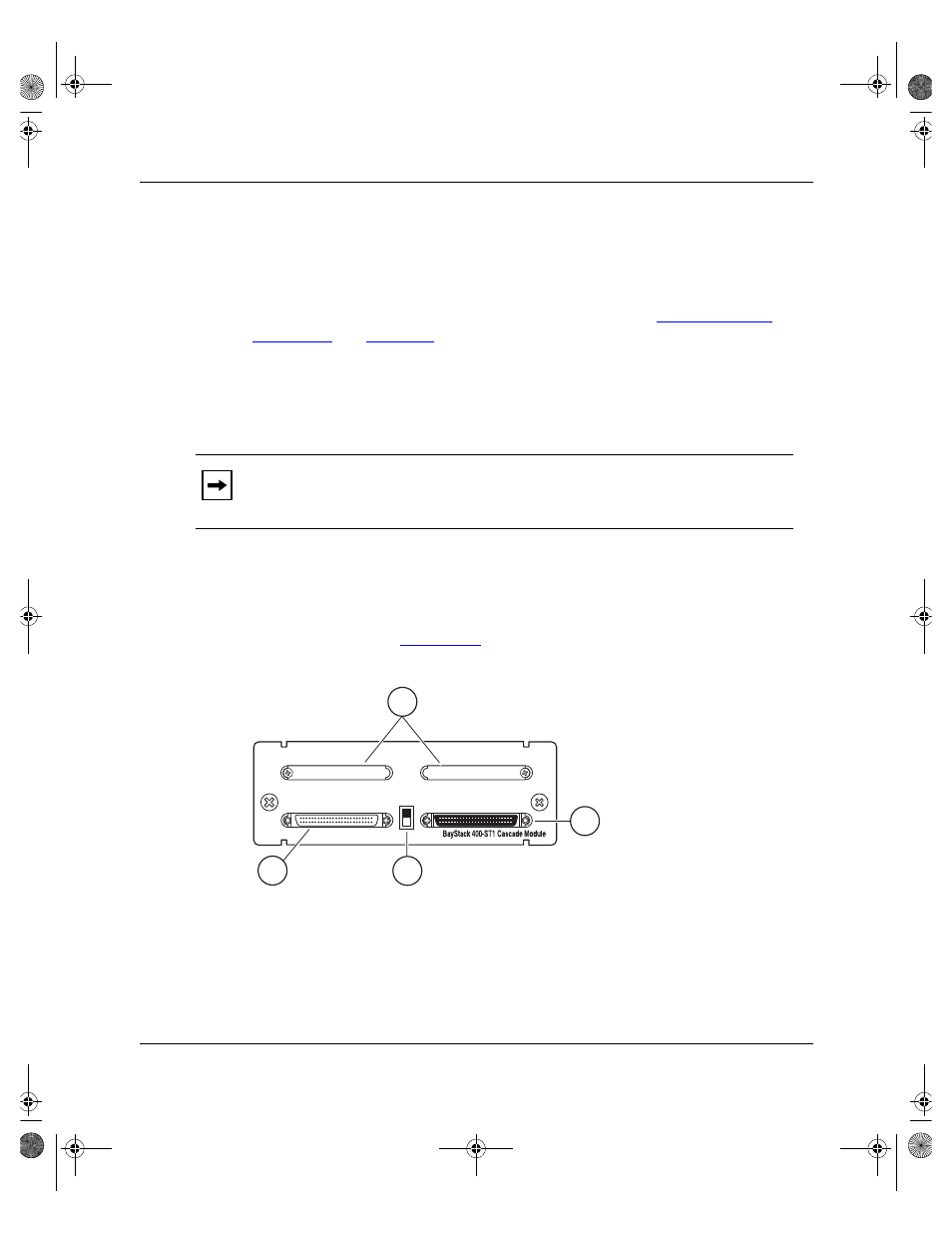 Stack operation, Baystack 400-st1 cascade module, Stack operation -23 | Baystack 400-st1 cascade module -23 | Nortel Networks 450 User Manual | Page 49 / 290