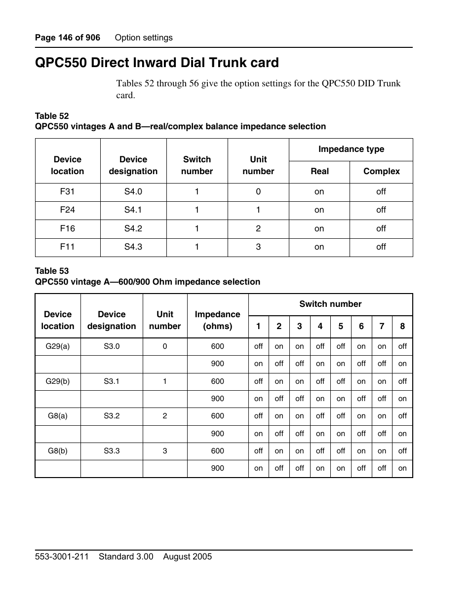 Qpc550 direct inward dial trunk card | Nortel Networks Circuit Card User Manual | Page 146 / 908