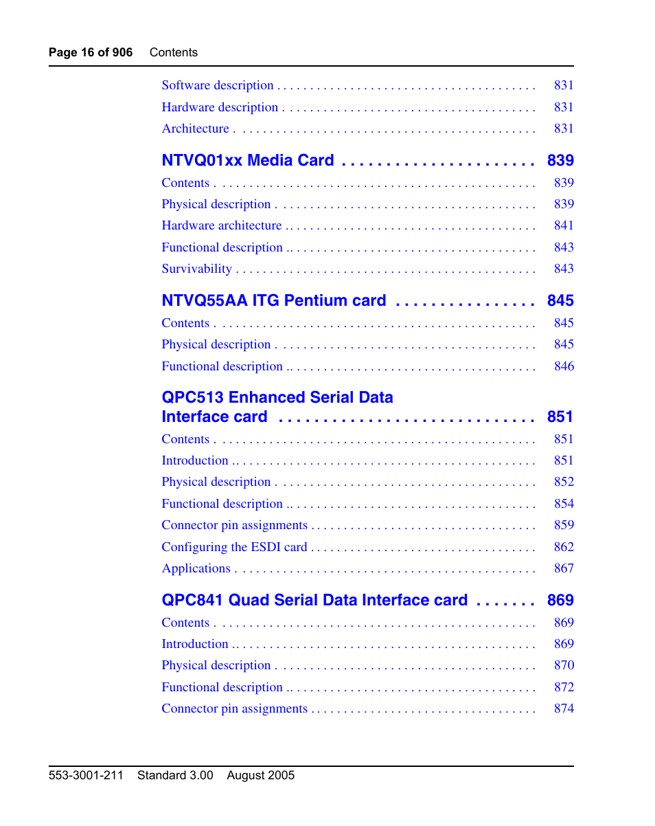 Ntvq01xx media card, Ntvq55aa itg pentium card, Qpc513 enhanced serial data interface card | Qpc841 quad serial data interface card | Nortel Networks Circuit Card User Manual | Page 16 / 908