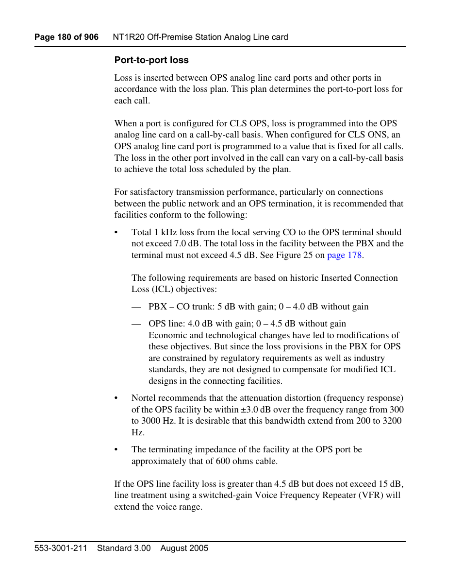 H, “port-to-port loss” on, Describes so | Nortel Networks Circuit Card User Manual | Page 180 / 908