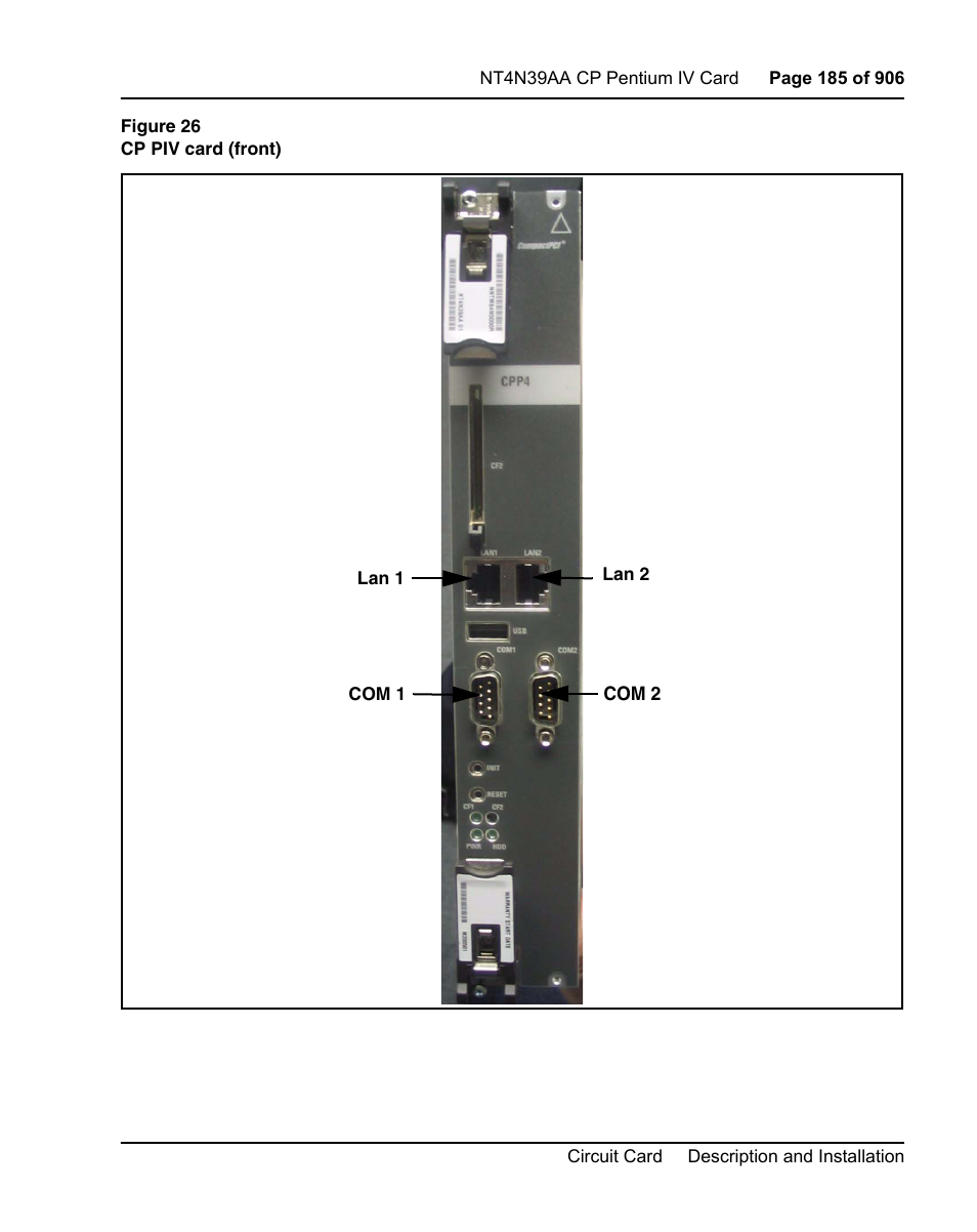 Nortel Networks Circuit Card User Manual | Page 185 / 908