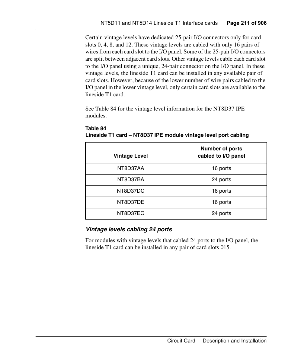 Nortel Networks Circuit Card User Manual | Page 211 / 908