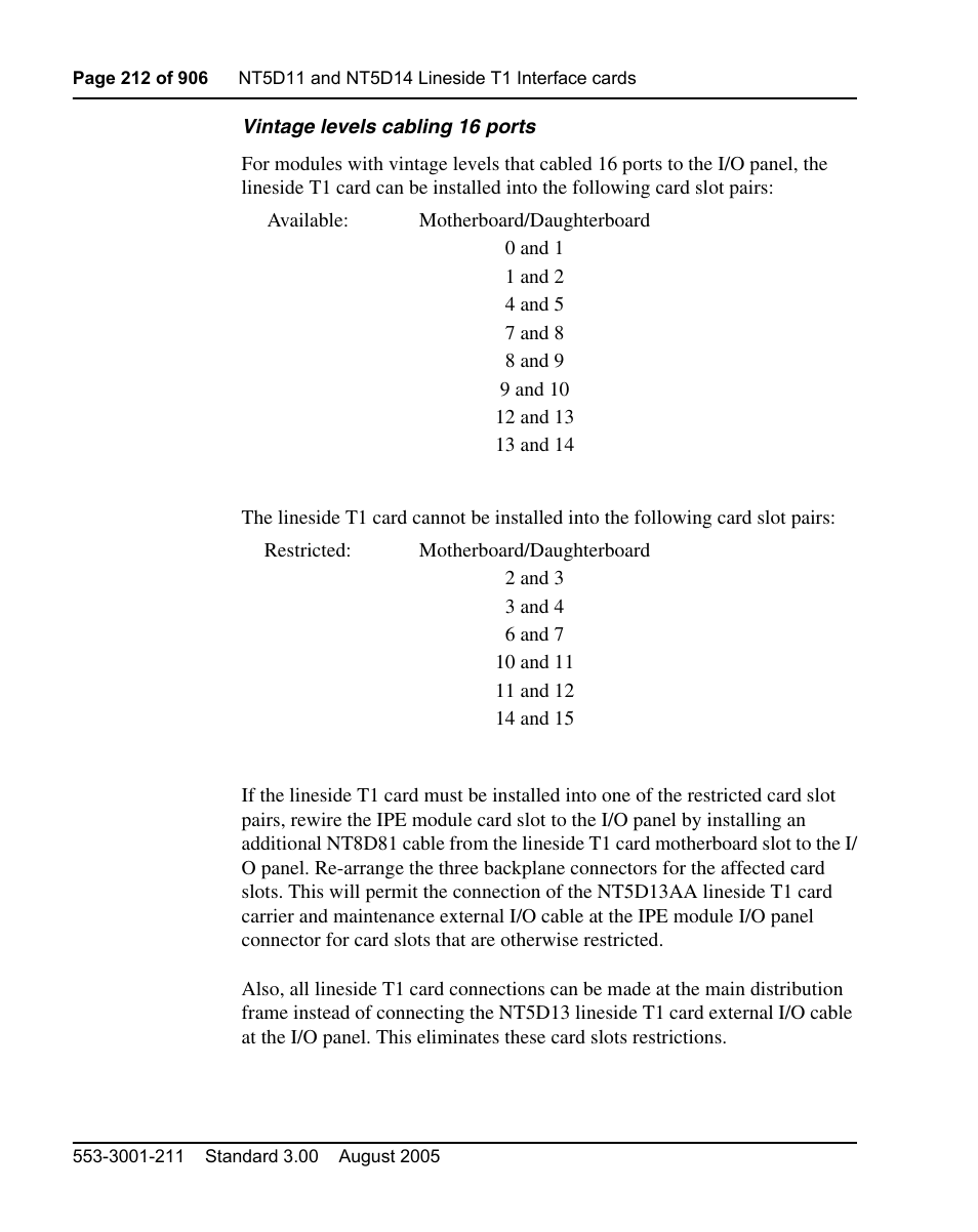 Nortel Networks Circuit Card User Manual | Page 212 / 908
