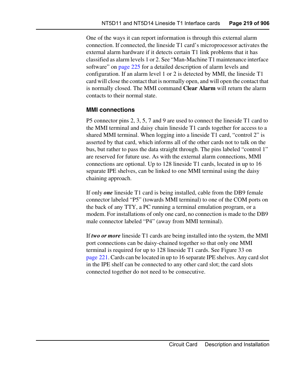 Nortel Networks Circuit Card User Manual | Page 219 / 908