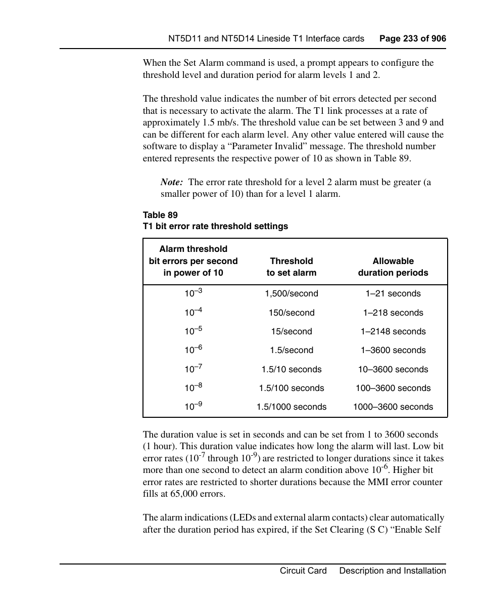 Nortel Networks Circuit Card User Manual | Page 233 / 908