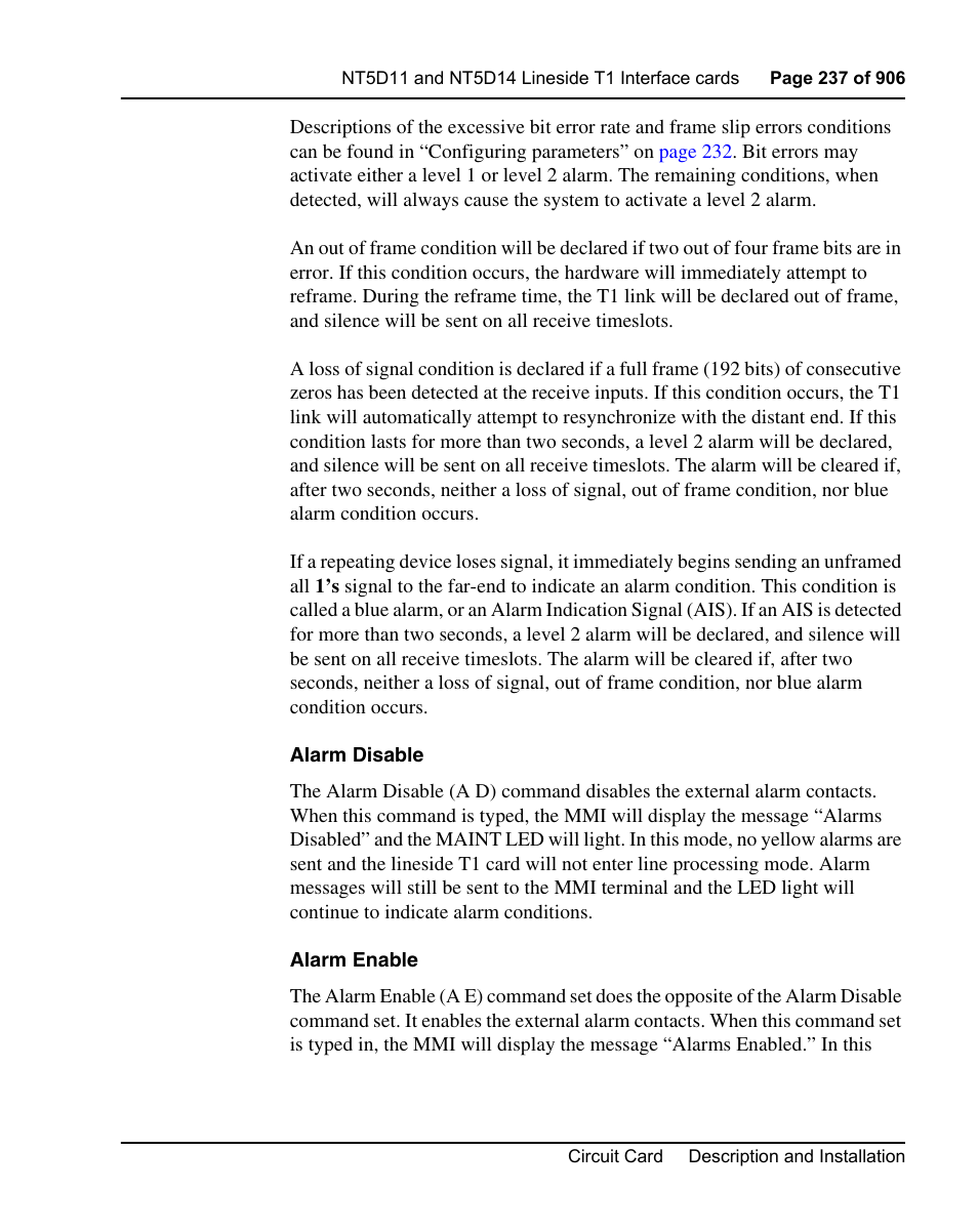 Nortel Networks Circuit Card User Manual | Page 237 / 908
