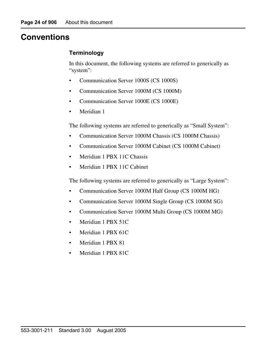 Conventions | Nortel Networks Circuit Card User Manual | Page 24 / 908