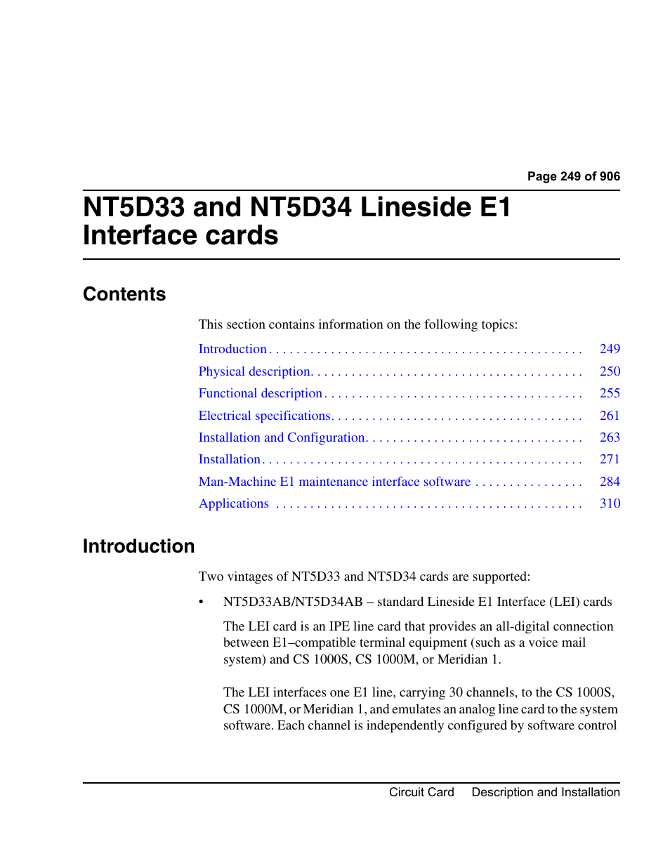 Nortel Networks Circuit Card User Manual | Page 249 / 908