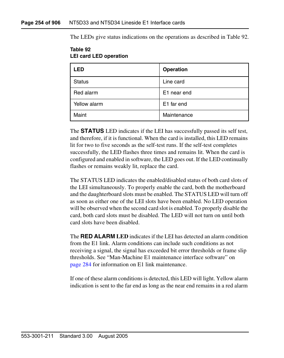 Nortel Networks Circuit Card User Manual | Page 254 / 908