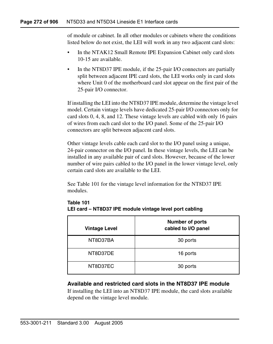 Nortel Networks Circuit Card User Manual | Page 272 / 908