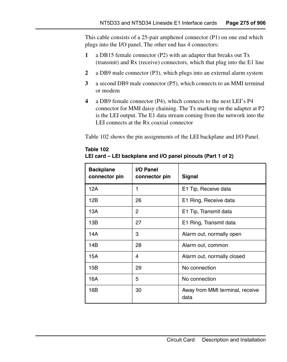 Nortel Networks Circuit Card User Manual | Page 275 / 908