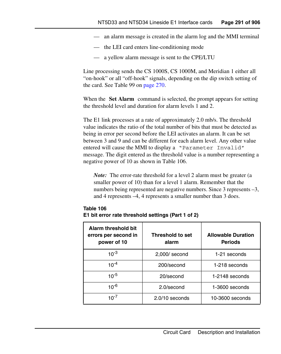 Nortel Networks Circuit Card User Manual | Page 291 / 908