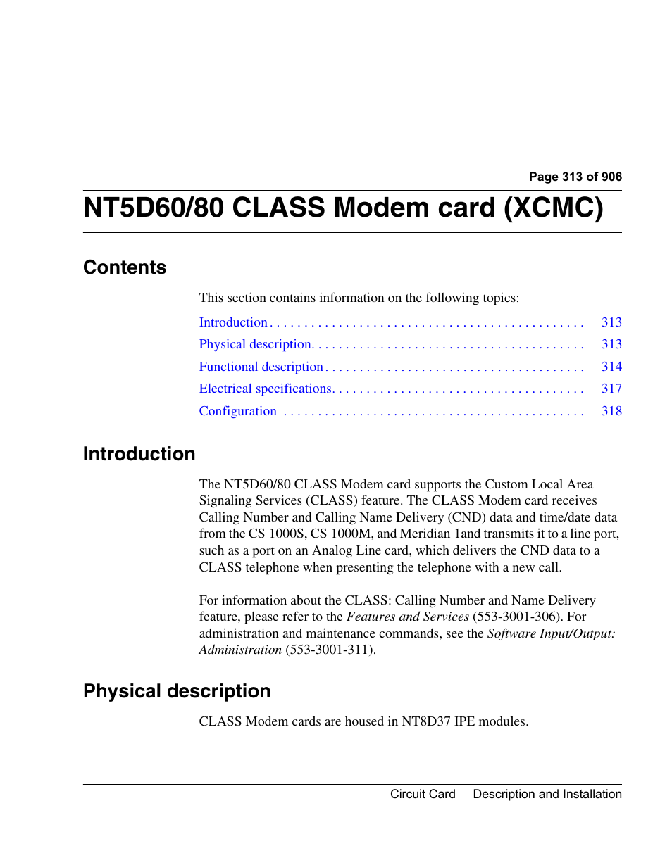 Nortel Networks Circuit Card User Manual | Page 313 / 908