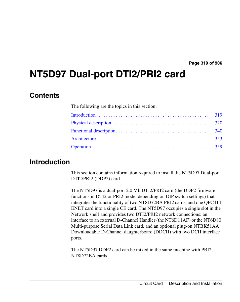 Nortel Networks Circuit Card User Manual | Page 319 / 908