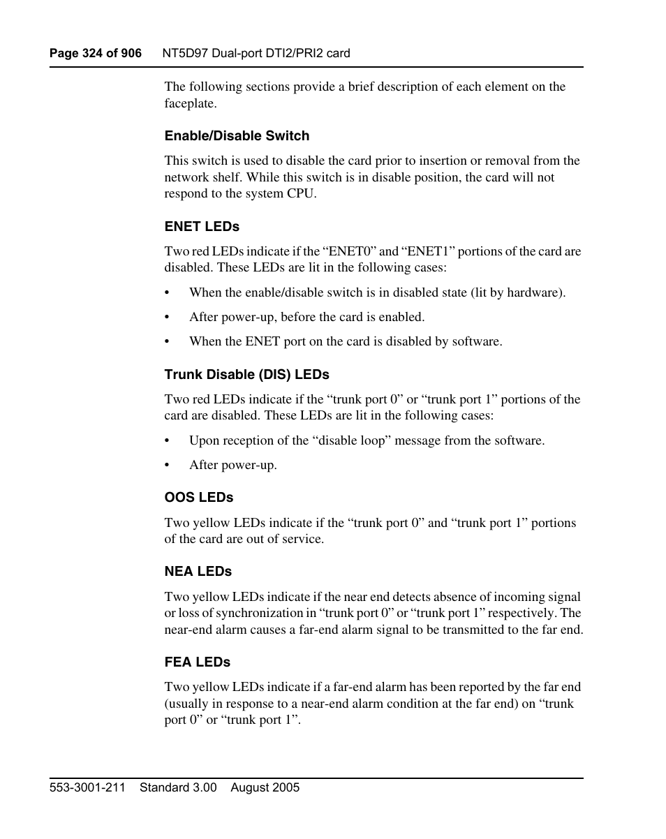 Nortel Networks Circuit Card User Manual | Page 324 / 908
