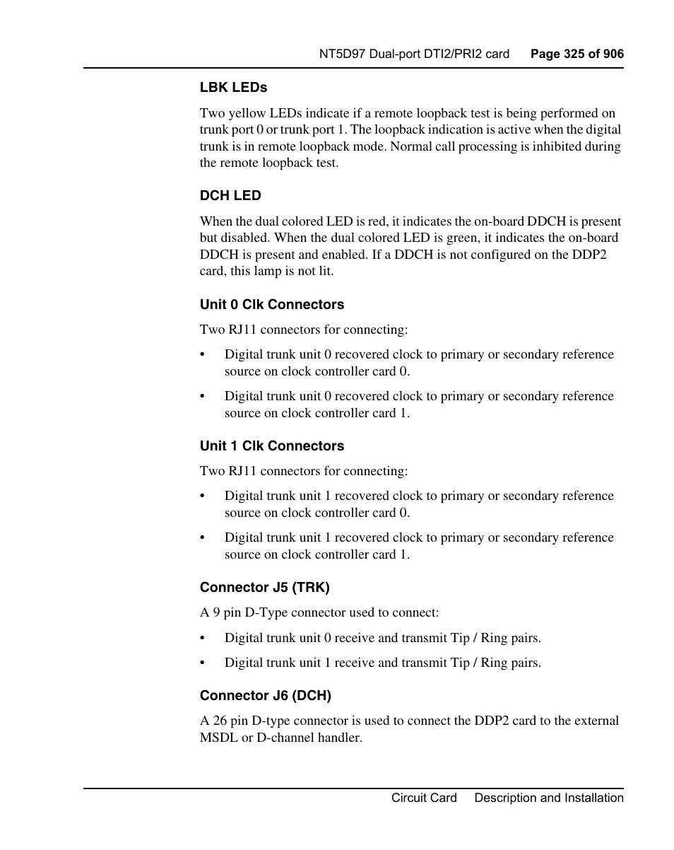 Nortel Networks Circuit Card User Manual | Page 325 / 908