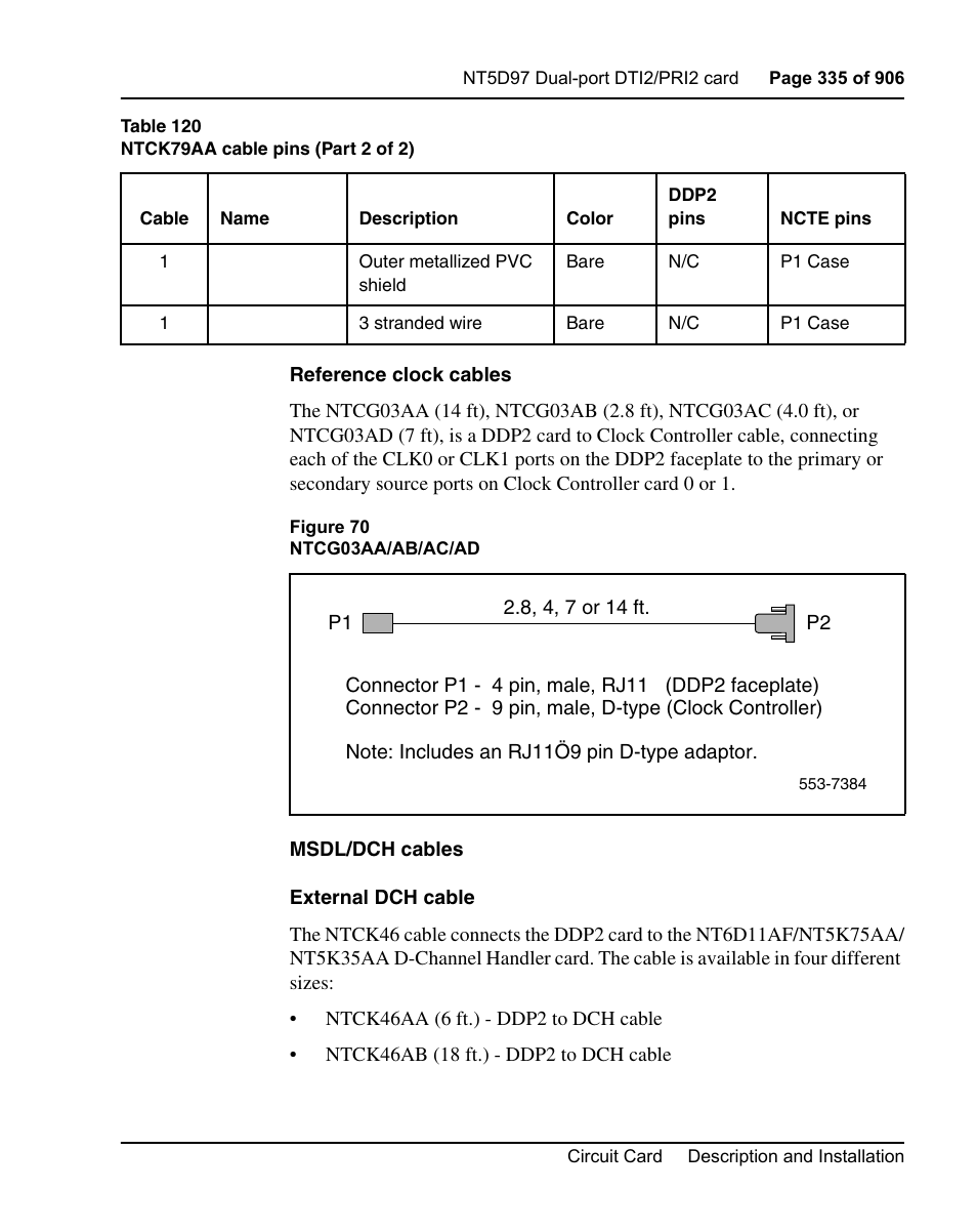 Nortel Networks Circuit Card User Manual | Page 335 / 908