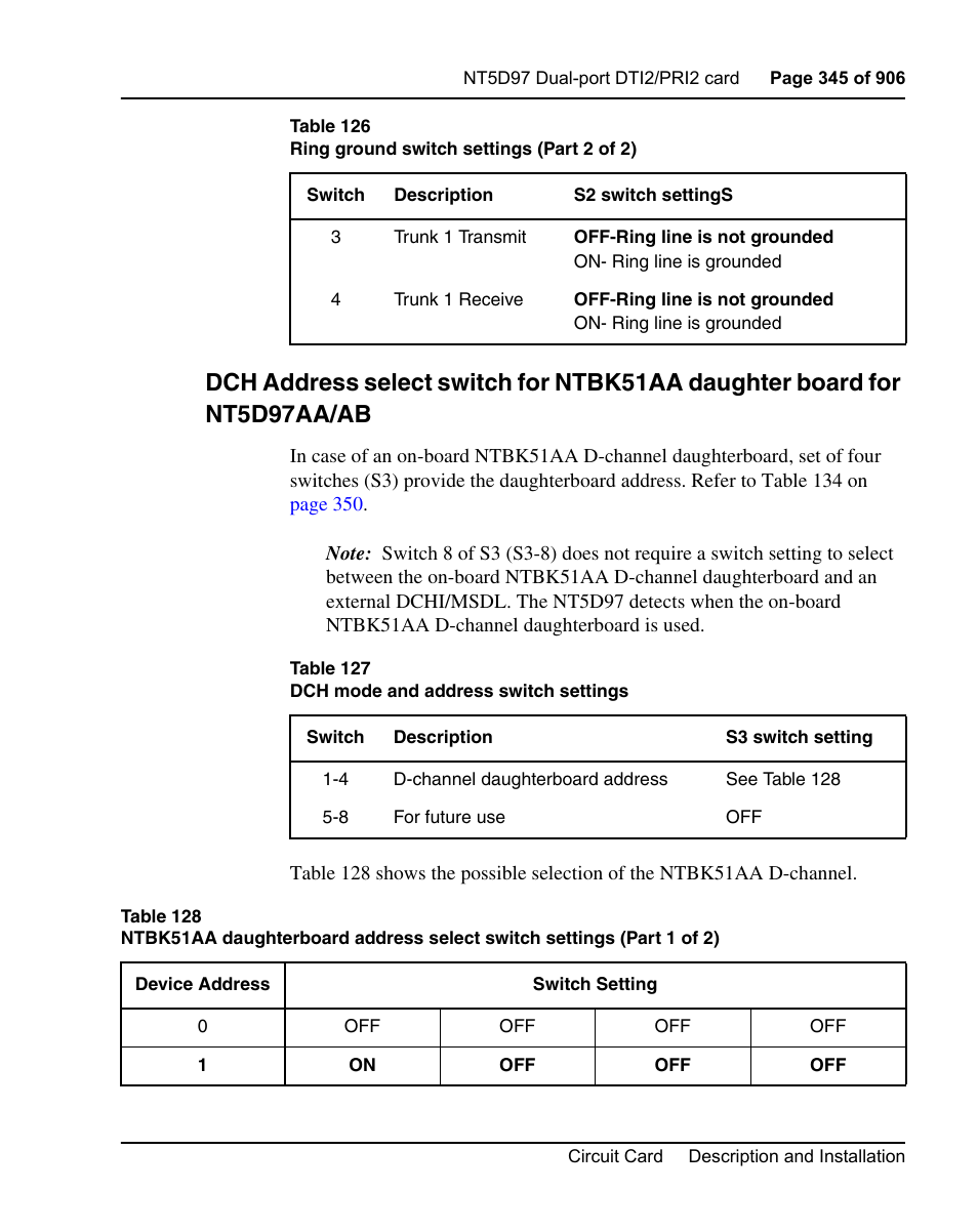 Nortel Networks Circuit Card User Manual | Page 345 / 908
