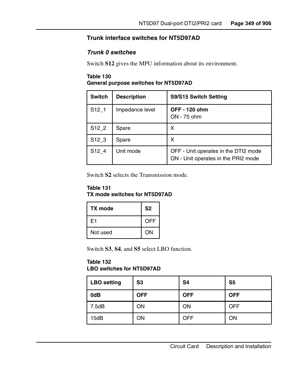 Nortel Networks Circuit Card User Manual | Page 349 / 908