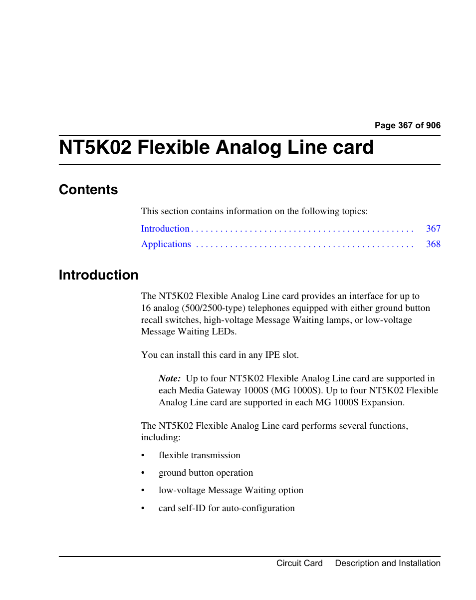 Nortel Networks Circuit Card User Manual | Page 367 / 908