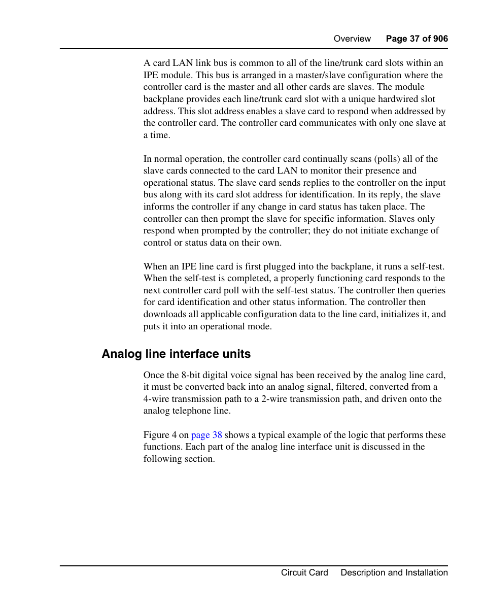 Analog line interface units | Nortel Networks Circuit Card User Manual | Page 37 / 908