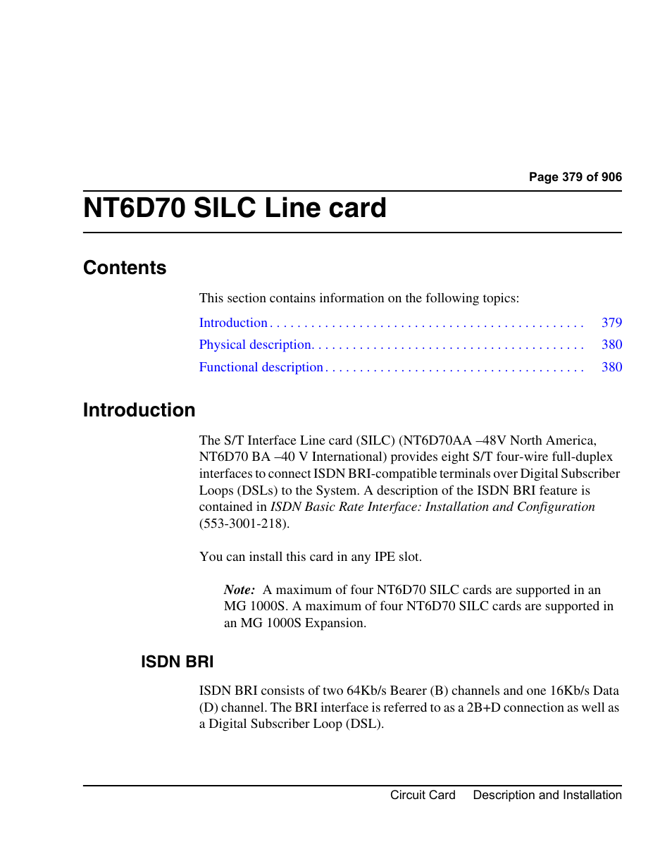Nortel Networks Circuit Card User Manual | Page 379 / 908