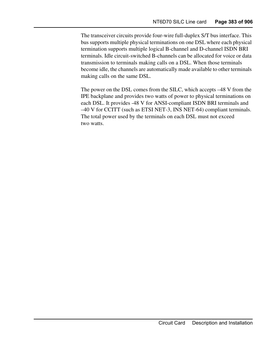 Nortel Networks Circuit Card User Manual | Page 383 / 908