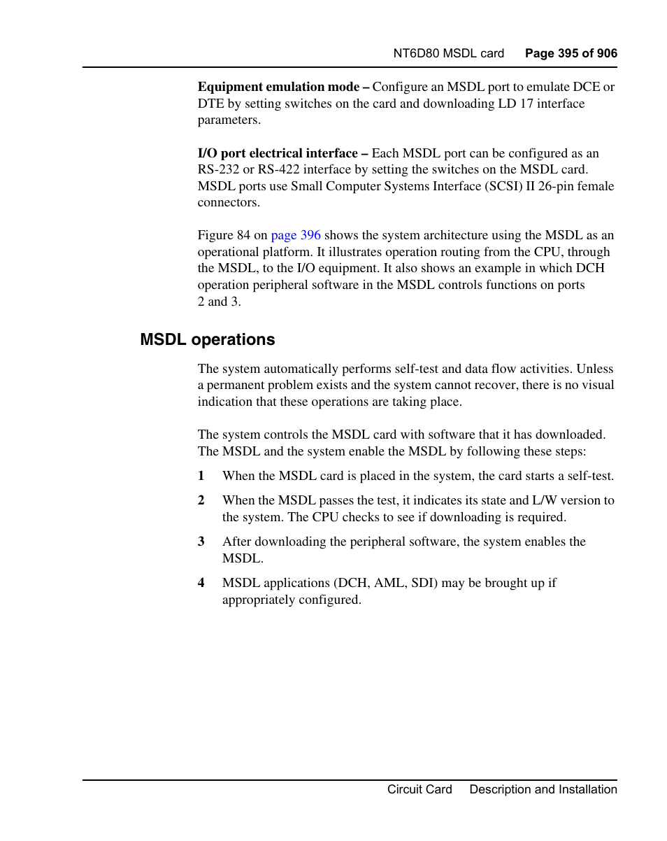 Msdl operations | Nortel Networks Circuit Card User Manual | Page 395 / 908