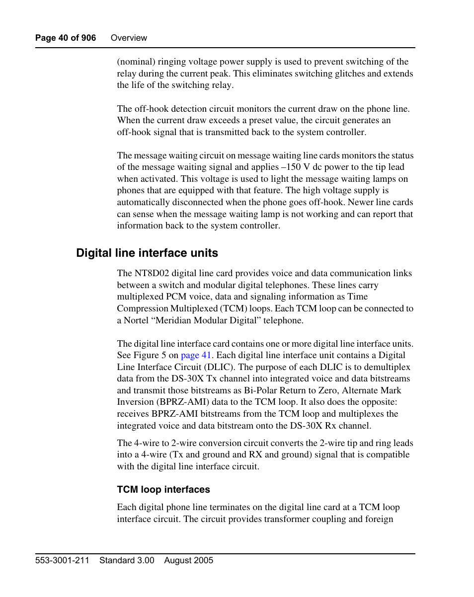 Digital line interface units | Nortel Networks Circuit Card User Manual | Page 40 / 908