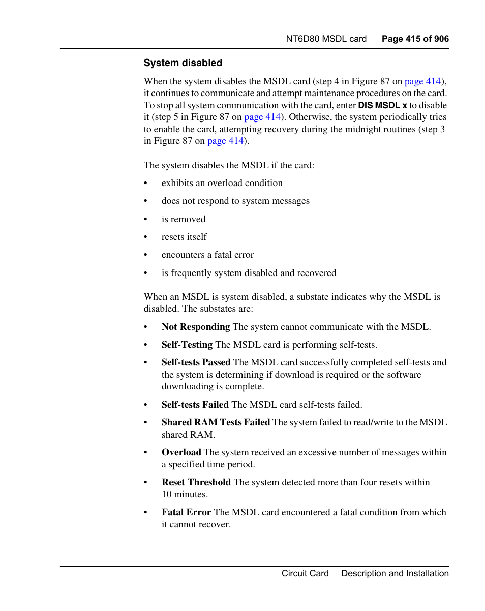 Nortel Networks Circuit Card User Manual | Page 415 / 908