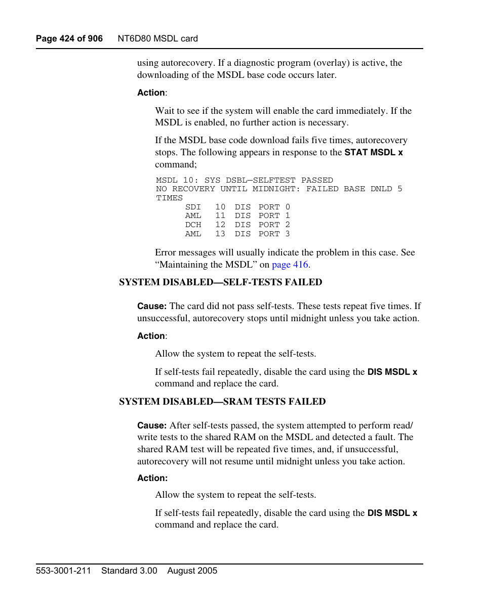 Nortel Networks Circuit Card User Manual | Page 424 / 908