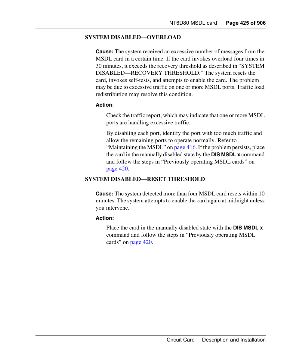 Nortel Networks Circuit Card User Manual | Page 425 / 908